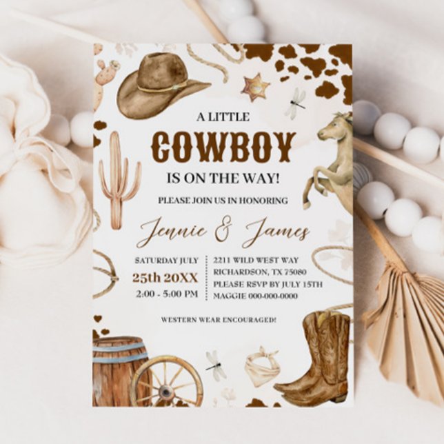 Invitación a Baby Shower de un niñito bovino (Subido por el creador)