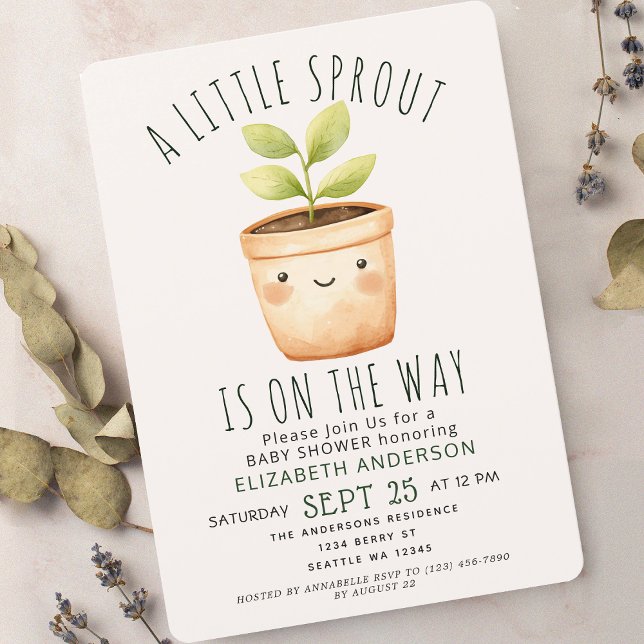Invitación a Baby Shower de un pequeño brote (Subido por el creador)