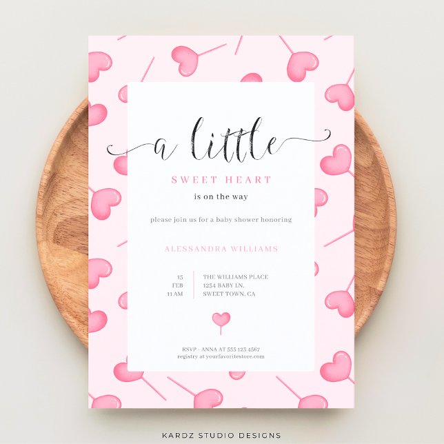 Invitación a Baby Shower de un pequeño Chica (Baby Shower invite shown in 5x7 size. Personalize and choose corner style and paper before checkout.)