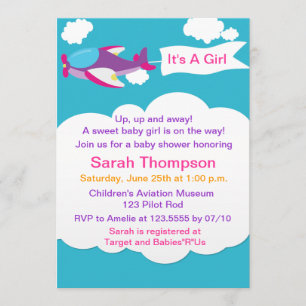 Invitación a Baby Shower de un pequeño Chica de av