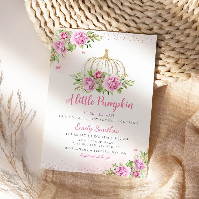 Invitación a Baby Shower de un pequeño Chica de ca (Subido por el creador)