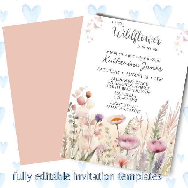 Invitación a Baby Shower de un pequeño Chica de fl (Subido por el creador)