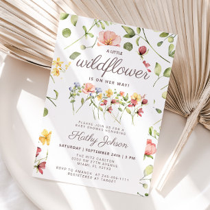 Invitación a Baby Shower de un pequeño Chica de fl