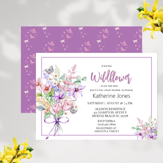 Invitación a Baby Shower de un pequeño Chica de fl (Subido por el creador)