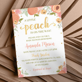 Invitación a Baby Shower de un pequeño Chica Peach