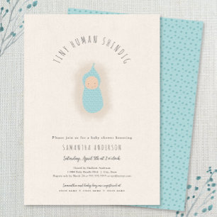 Invitación a Baby Shower de un pequeño chico humil