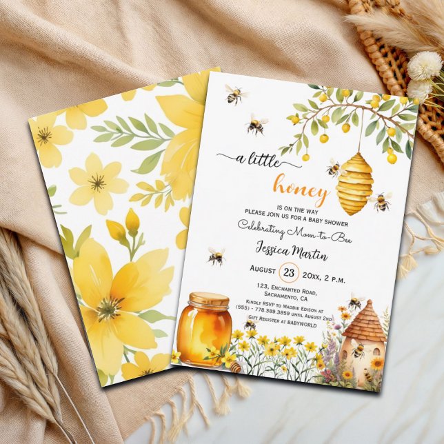 Invitación a Baby Shower de Un Pequeño Jar de Miel (Subido por el creador)