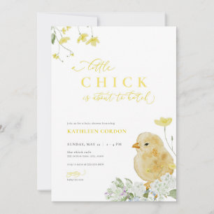 Invitación a Baby Shower de un pequeño polluelo de