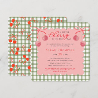 Invitación a Baby Shower de un poco de cereza