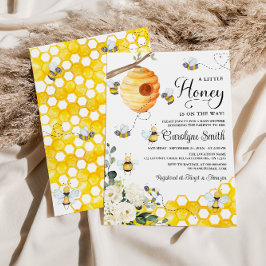 Invitación a Baby Shower de una bebecita pequeña