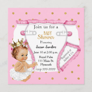 Invitación a Baby Shower de una niña educada