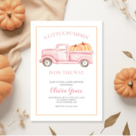 Invitación a Baby Shower de una pequeña calabaza,