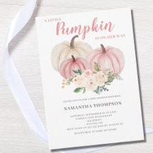 Invitación a baby shower de una pequeña calabaza r