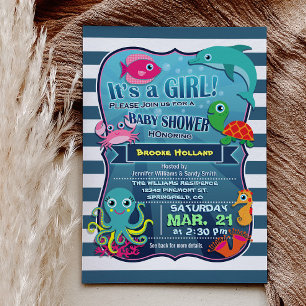 Invitación a Baby Shower de Under the Sea Chica