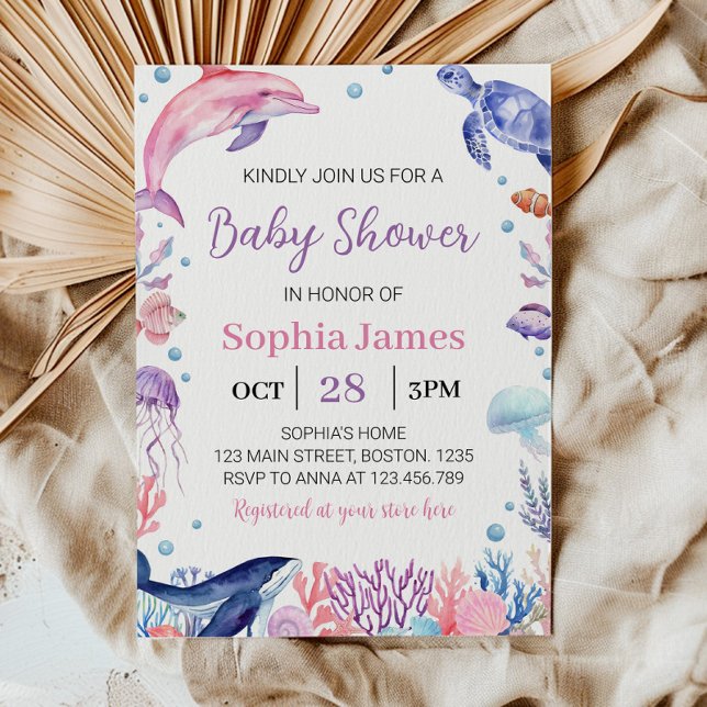 Invitación a Baby Shower de Under the Sea Chica (Subido por el creador)