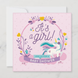 Invitación a Baby Shower de Unicorn