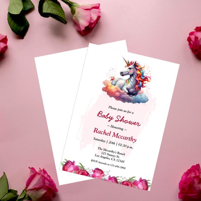 Invitación a Baby Shower de Unicorn (Subido por el creador)