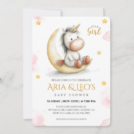 Invitación a Baby Shower de Unicorn