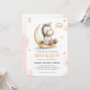 Invitación a Baby Shower de Unicorn