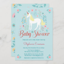Invitación a Baby Shower de Unicorn Rosa Gold Purp