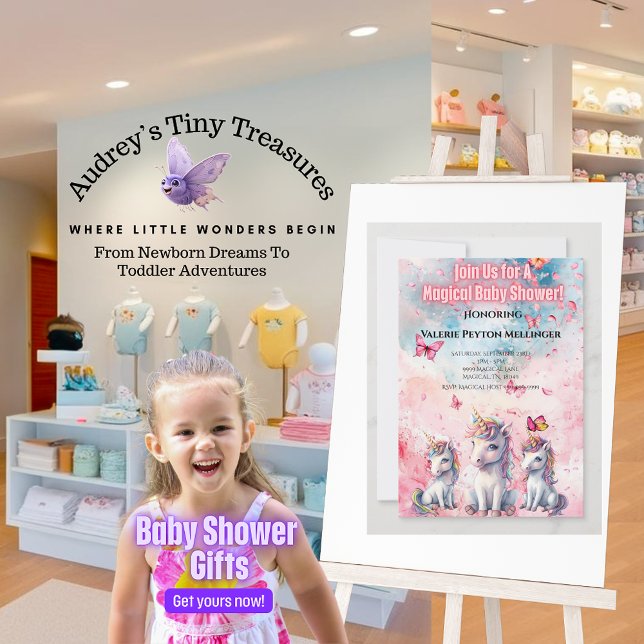 Invitación a Baby Shower de Unicornio encantada (Subido por el creador)