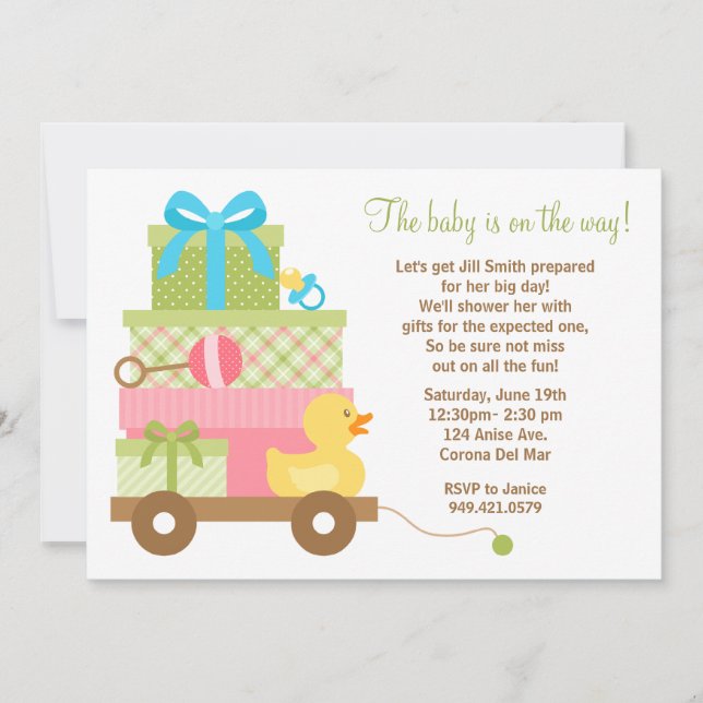 Invitación a Baby Shower de Unisex (Anverso)