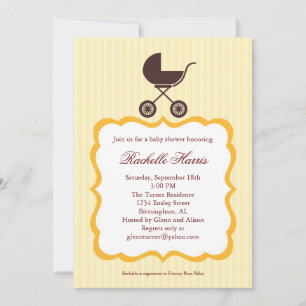 Invitación a Baby Shower de Unisex con Stroller