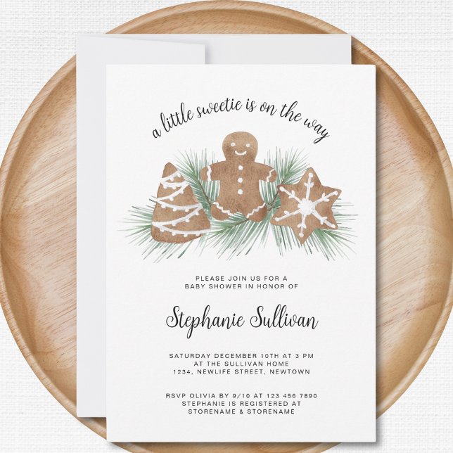 Invitación a Baby Shower de unos Navidades dulces (Subido por el creador)