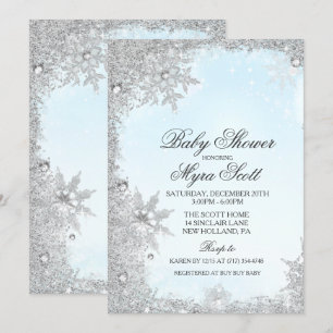 Invitación a baby shower de vacaciones de invierno