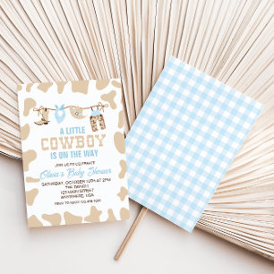 Invitación a baby shower de vaquero occidental a c