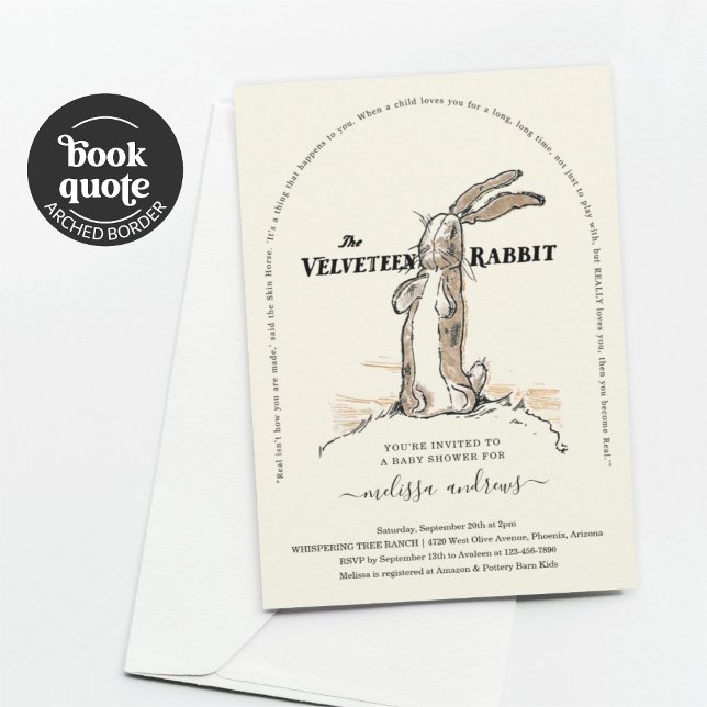 Invitación a Baby Shower de Velveteen Rabbit (Subido por el creador)