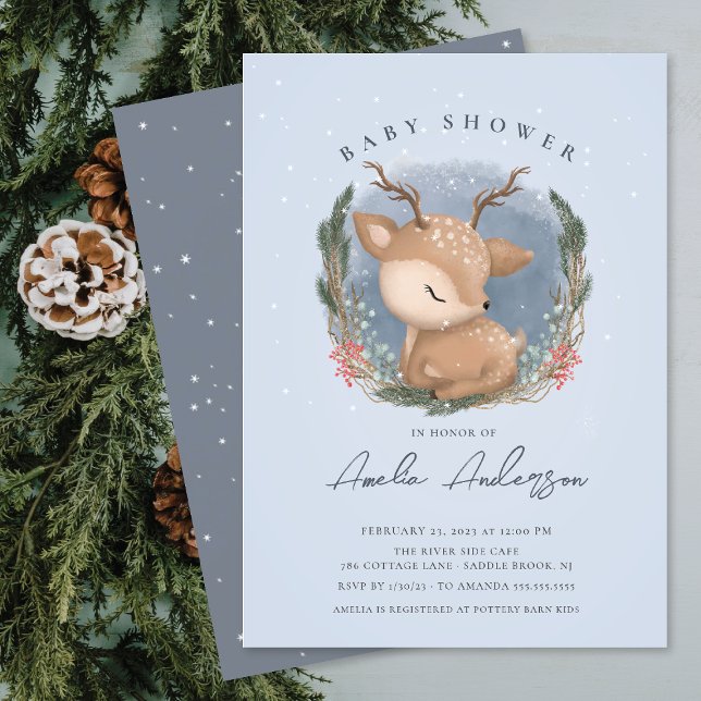 Invitación a Baby Shower de venado forestal (Subido por el creador)