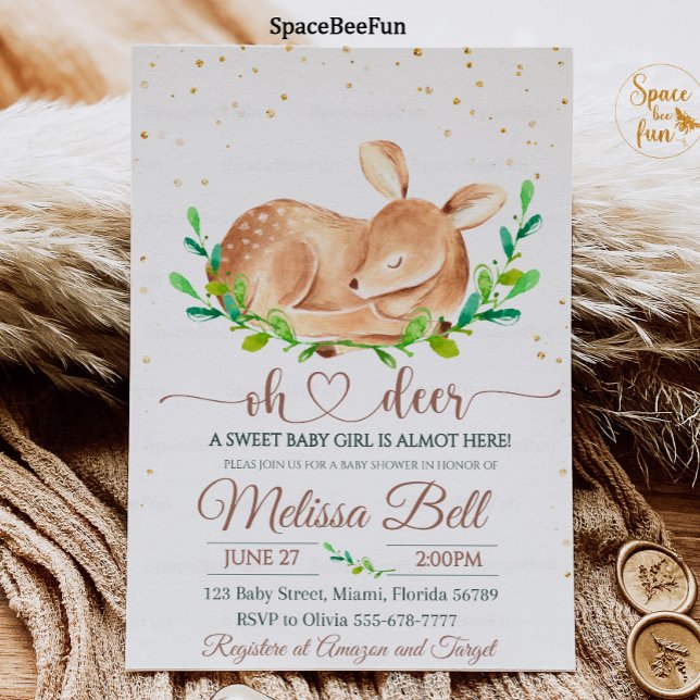 Invitación a Baby Shower de venados de bosque (Woodland animal Deer Baby Shower Invitation Boy Forest animal Deer Boy Baby Shower Invite Woodland )