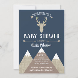 Invitación a Baby Shower de venados de Woodland, B