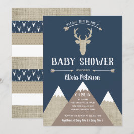 Invitación a Baby Shower de venados de Woodland, B