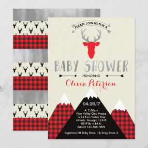 Invitación a Baby Shower de venados de Woodland, R