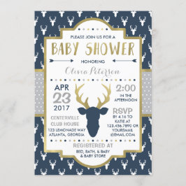 Invitación a Baby Shower de venados de Woodland, R