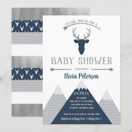 Invitación a Baby Shower de venados de Woodland, R