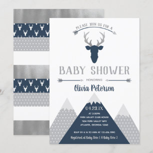 Invitación a Baby Shower de venados de Woodland, R