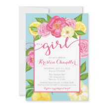 Invitación a Baby Shower de verano del Chica Flora