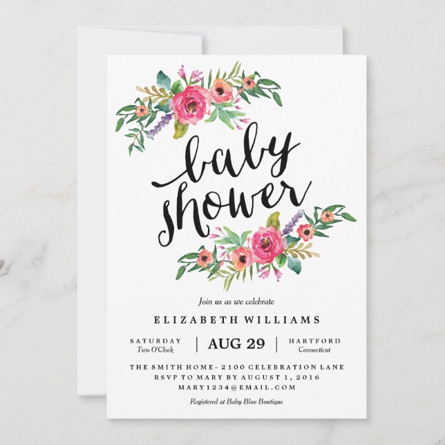 Invitación a Baby Shower de verano más dulce (Anverso)
