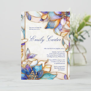 Invitación a Baby Shower de vidrio manchado Pastel