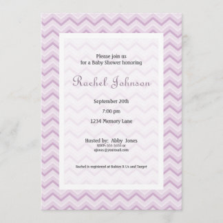 Invitación a Baby Shower de violeta Chevron