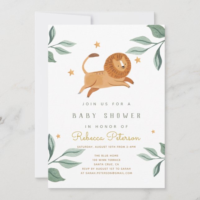 Invitación a Baby Shower de Watercolor (Anverso)