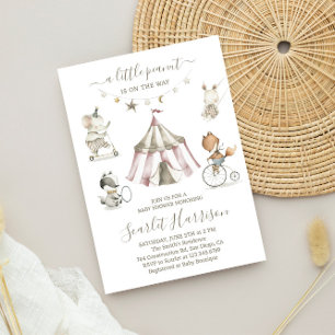 Invitación a Baby Shower de Watercolor Circus Anim