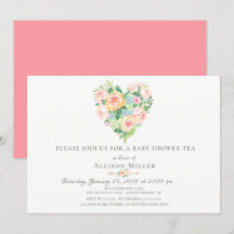 Invitación a Baby Shower de Watercolor Floral Hear