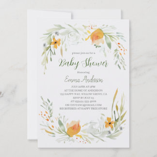 Invitación a Baby Shower de Watercolor Lily