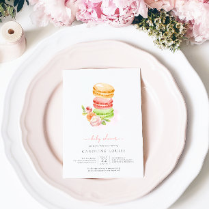 Invitación a Baby Shower de Watercolor Macaroons