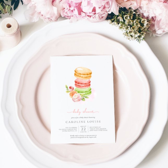 Invitación a Baby Shower de Watercolor Macaroons (Subido por el creador)