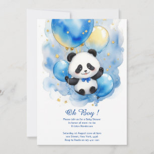 Invitación a Baby Shower de Watercolor Panda